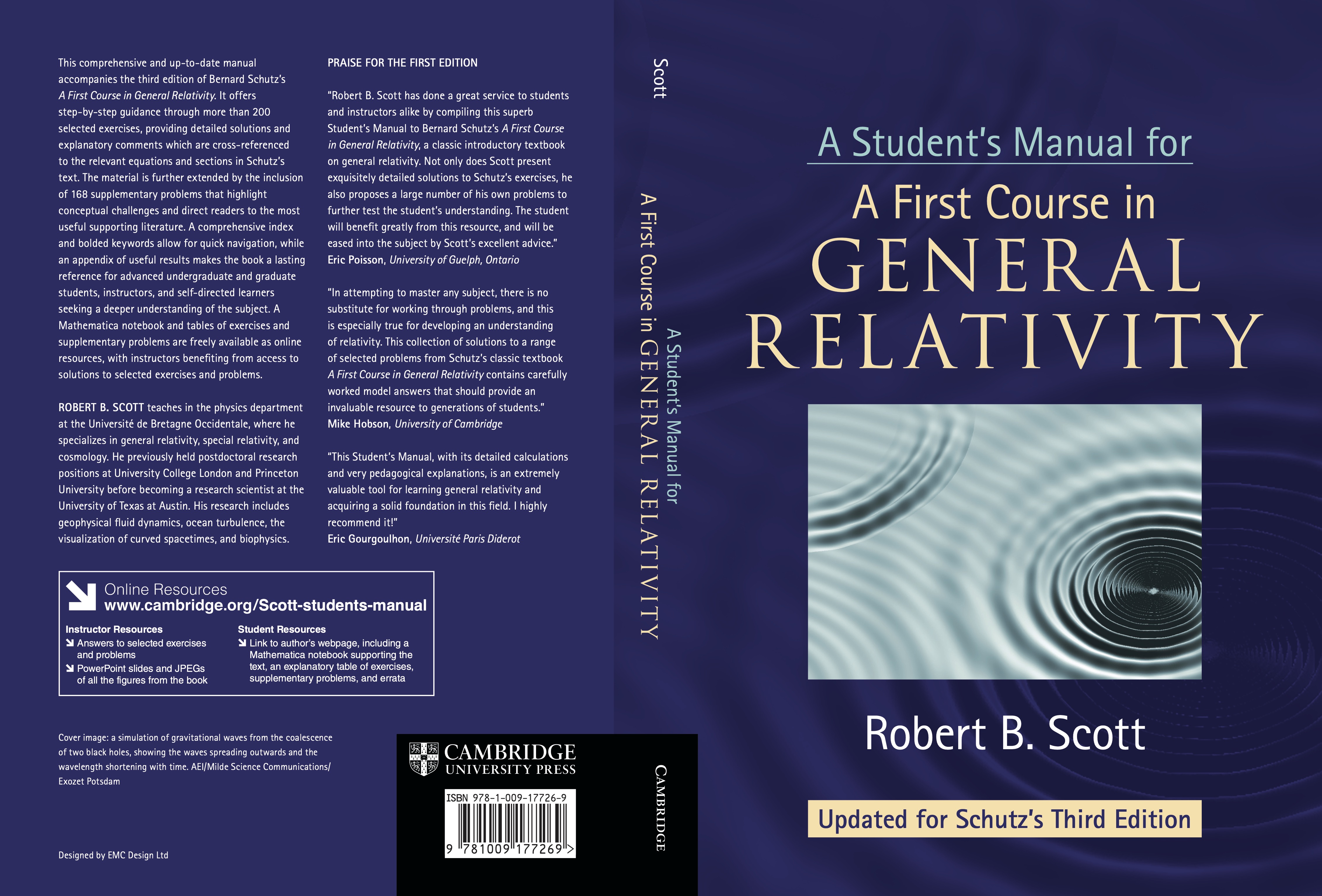 Dust cover of A Student's Manual for A First Course in General Relativity